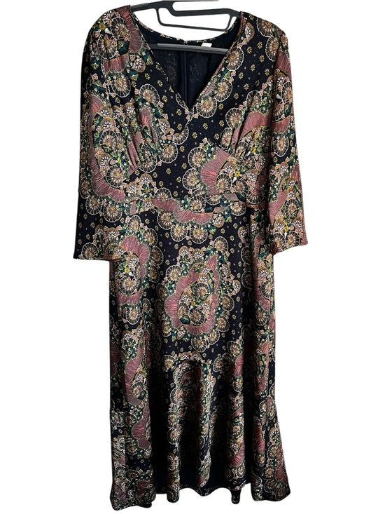 J. Crew Dresses & Skirts - J. Crew Point Sur Long Sleeve Floral Paisley V-Neck Midi Dress Size 10